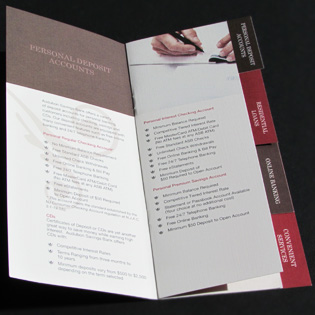 Banking Services Brochure, Design for Print